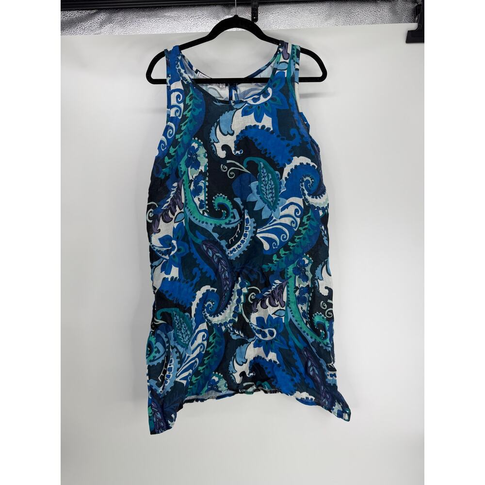 cristina vergani pasley printed sleeveless linen dress